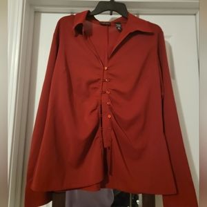 Red long sleeve button down